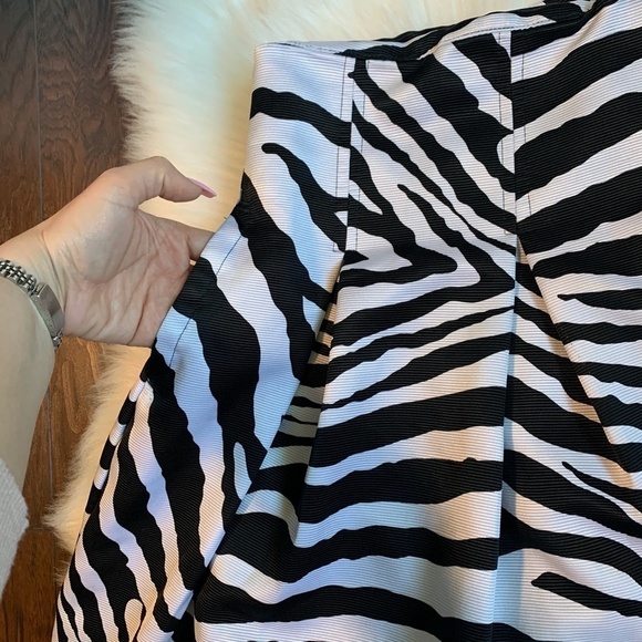 Express Studio Design Zebra Print Pleated Skater Skirt (sz 0) - Picture 5 of 6